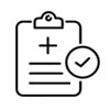 Health screenings and on-site diagnostic lab icon